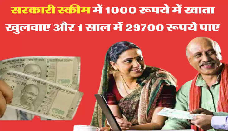 सरकारी स्कीम में 1000 रूपये में खाता खुलवाए और 1 साल में 29700 रूपये पाए, चेक कर लें डिटेल