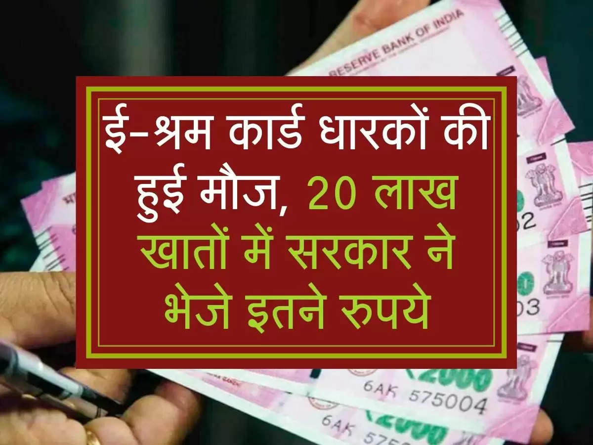 ई-श्रम कार्ड धारकों की हुई मौज, 20 लाख खातों में सरकार ने भेजे इतने रुपये