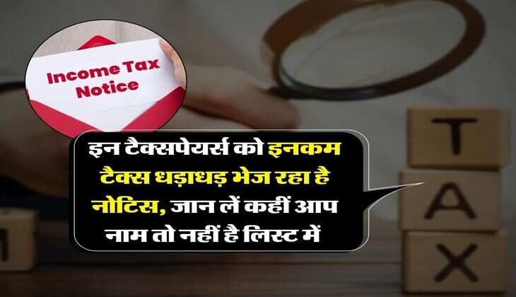 Income Tax Notice : इन टैक्सपेयर्स को इनकम टैक्स धड़ाधड़ भेज रहा है नोटिस, जान लें कहीं आप नाम तो नहीं है लिस्ट में 