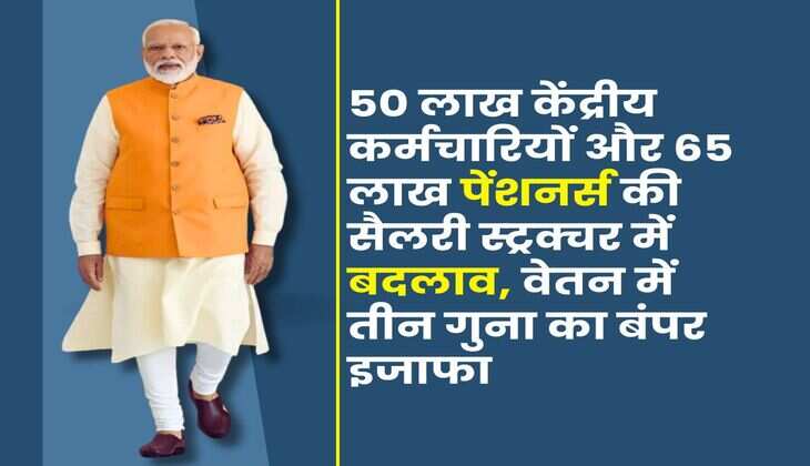 8th Pay Commission : 50 लाख केंद्रीय कर्मचारियों और 65 लाख पेंशनर्स की सैलरी स्ट्रक्चर में बदलाव, वेतन में तीन गुना का बंपर इजाफा