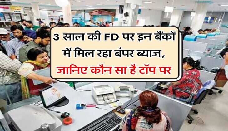 3 साल की FD पर इन बैंकों में मिल रहा बंपर ब्याज, जानिए कौन सा है टॉप पर