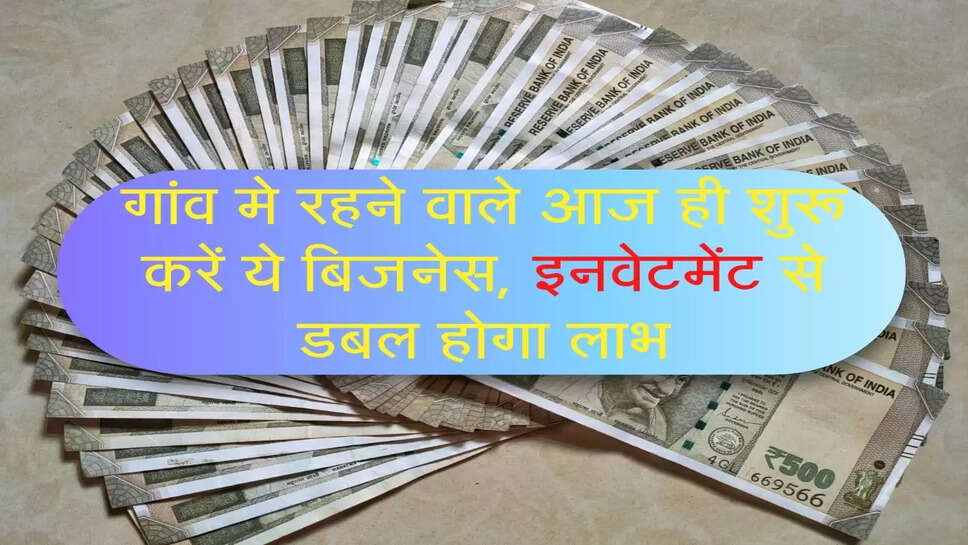 &nbsp;Business Idea : गांव मे रहने वाले आज ही शुरू करें ये बिजनेस, इनवेटमेंट से डबल होगा लाभ