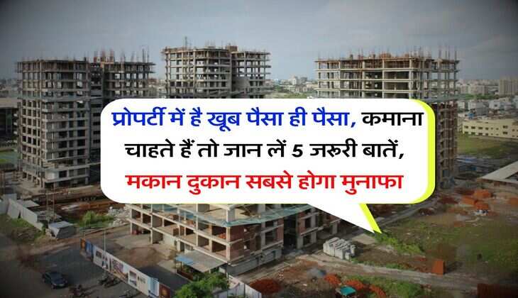 Real Estate : प्रोपर्टी में है खूब पैसा ही पैसा, कमाना चाहते हैं तो जान लें 5 जरूरी बातें, मकान दुकान सबसे होगा मुनाफा