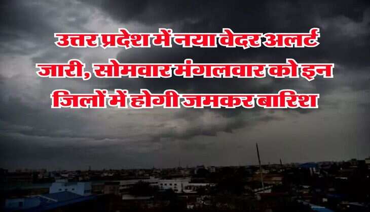 UP News : उत्तर प्रदेश में नया वेदर अलर्ट जारी, सोमवार मंगलवार को इन जिलों में होगी जमकर बारिश