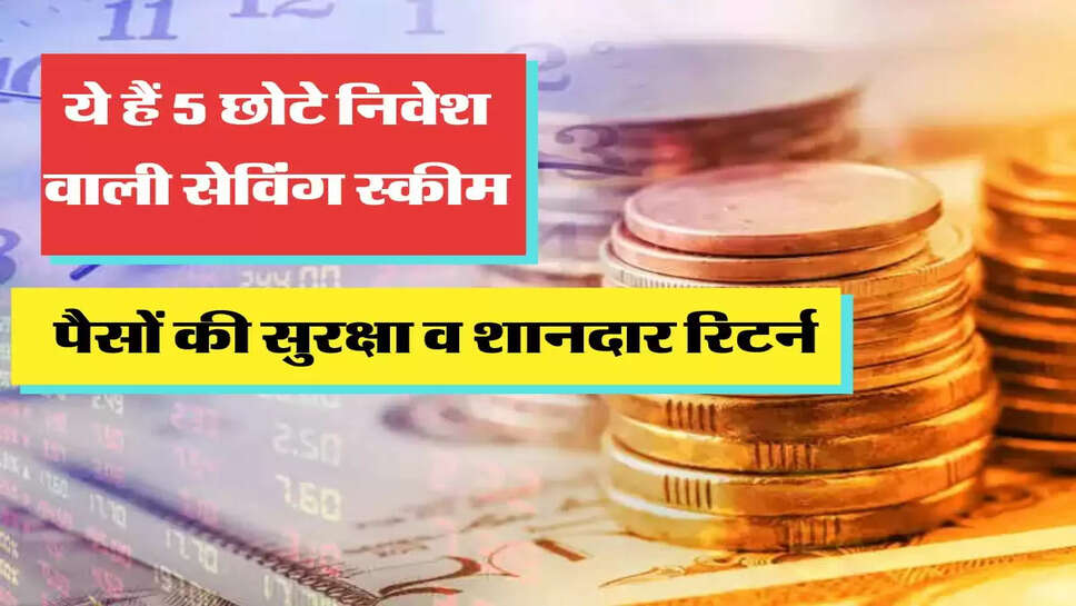 ये है 5 छोटे निवेश वाली सेविंग स्कीम, पैसों की सुरक्षा के साथ शानदार रिटर्न&nbsp;