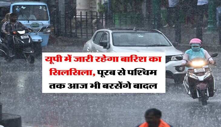 UP Weather : यूपी में जारी रहेगा बारिश का सिलसिला, पूरब से पश्चिम तक आज भी बरसेंगे बादल