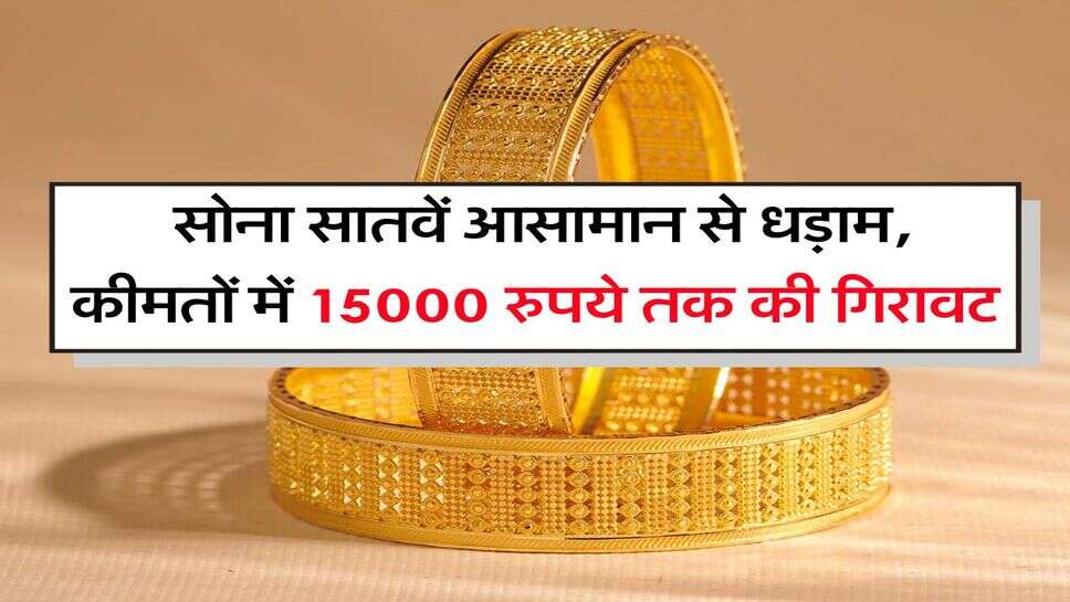 Gold Rate : सोना सातवें आसामान से धड़ाम, कीमतों में 15000 रुपये तक की गिरावट