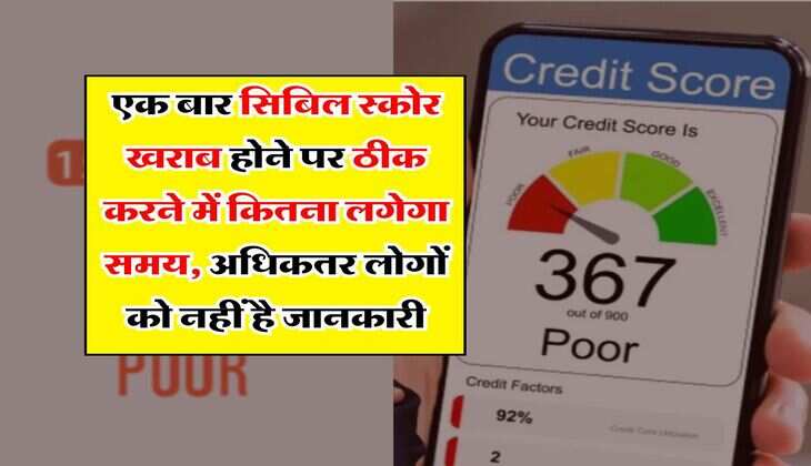 CIBIL Score : एक बार सिबिल स्कोर खराब होने पर ठीक करने में कितना लगेगा समय, अधिकतर लोगों को नहीं है जानकारी