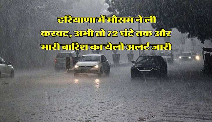 Haryana Weather : हरियाणा में मौसम ने ली करवट, अभी तो 72 घंटे तक और भारी बारिश का येलो अलर्ट जारी