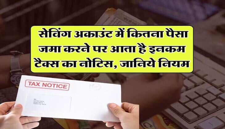 Income Tax : सेविंग अकाउंट में कितना पैसा जमा करने पर आता है इनकम टैक्स का नोटिस, जानिये नियम