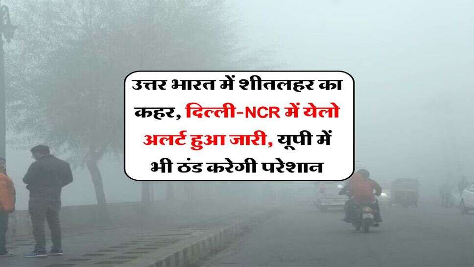 Weather Alert : उत्तर भारत में शीतलहर का कहर, दिल्ली-NCR में येलो अलर्ट हुआ जारी, यूपी में भी ठंड करेगी परेशान