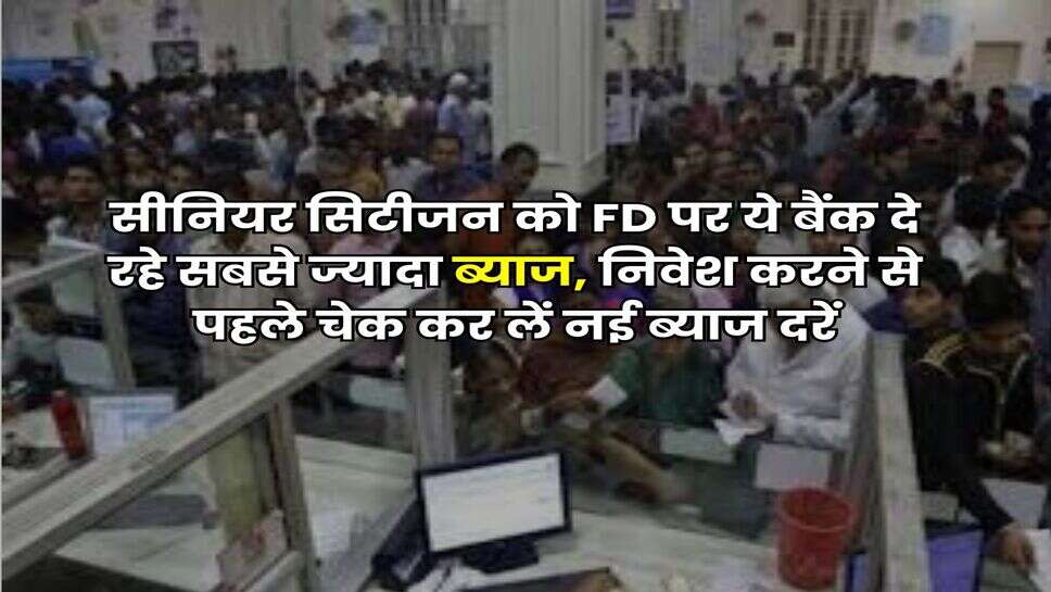 सीनियर सिटीजन को FD पर ये बैंक दे रहे सबसे ज्यादा ब्याज, निवेश करने से पहले चेक कर लें नई ब्याज दरें
