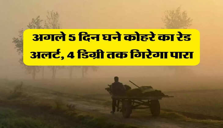 Aaj Ka Mausam: अगले 5 दिन घने कोहरे का रेड अलर्ट, 4 डिग्री तक गिरेगा पारा