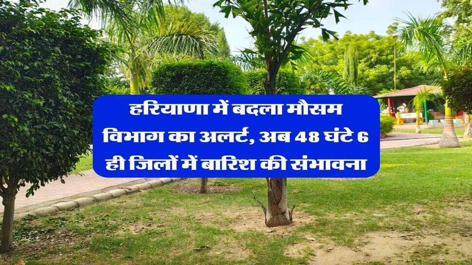 हरियाणा में बदला मौसम विभाग का अलर्ट, अब 48 घंटे 6 ही जिलों में बारिश की संभावना