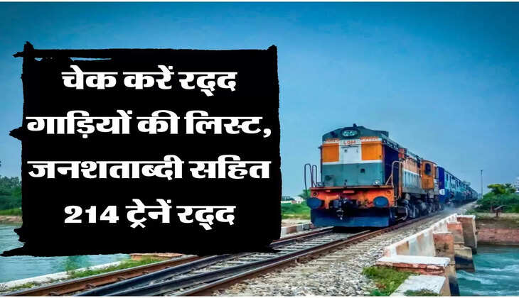 Cancel Train List यात्रा से पहले चेक करें रद्द गाड़ियों की लिस्ट, जनशताब्दी सहित 214 ट्रेनें रद्द