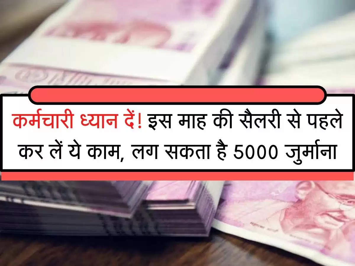 Tax Update : कर्मचारी ध्यान दें! इस माह की सैलरी से पहले कर लें ये काम, लग सकता है 5000 जुर्माना