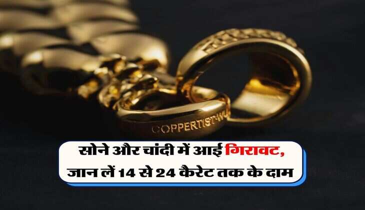 Gold Price : सोने और चांदी में आई गिरावट, जान लें 14 से 24 कैरेट तक के दाम