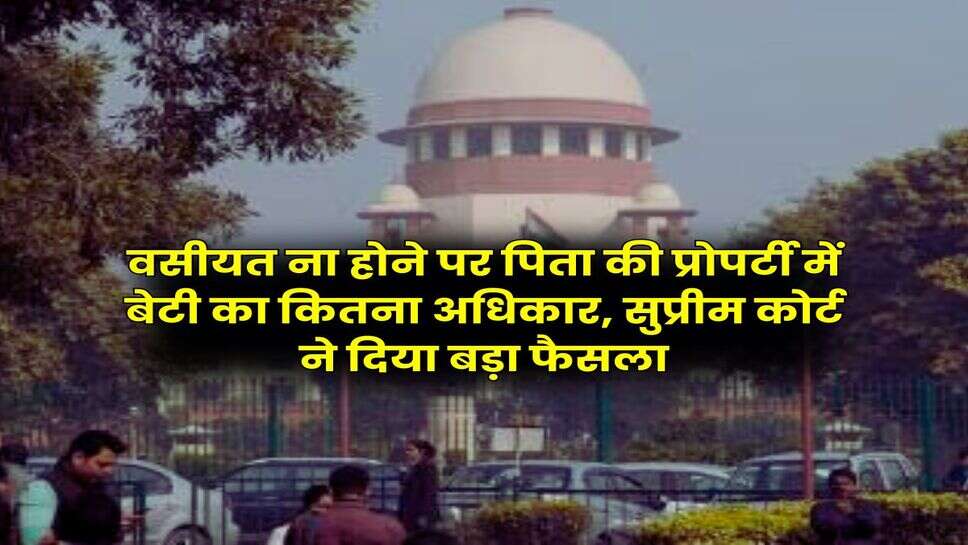 Supreme Court Decision : वसीयत ना होने पर पिता की प्रोपर्टी में बेटी का कितना अधिकार, सुप्रीम कोर्ट ने दिया बड़ा फैसला