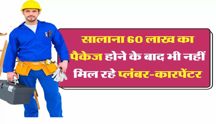 Plumber and Carpenter - सालाना 60 लाख का पैकेज होने के बाद भी नहीं मिल रहे प्लंबर-कारपेंटर, जानिए क्या है वजह 