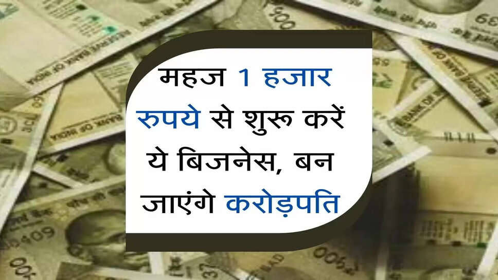 Business Tips : महज 1 हजार रुपये से शुरू करें ये बिजनेस, बन जाएंगे करोड़पति