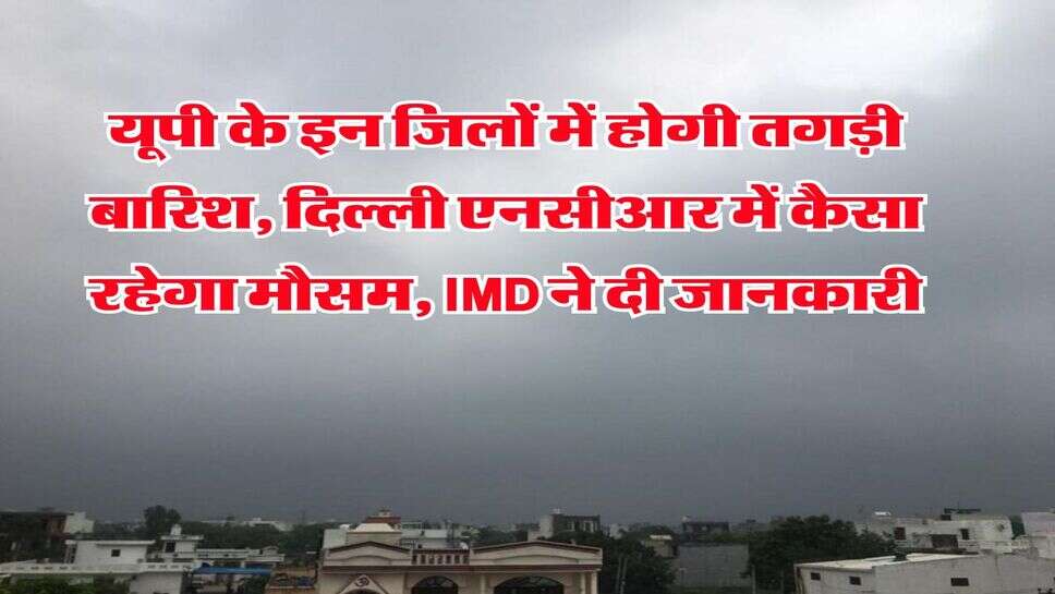 UP Weather Update : यूपी के इन जिलों में होगी तगड़ी बारिश, दिल्ली एनसीआर में कैसा रहेगा मौसम, IMD ने दी जानकारी