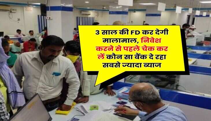 3 साल की FD कर देगी मालामाल, निवेश करने से पहले चेक कर लें कौन सा बैंक दे रहा सबसे ज्यादा ब्याज
