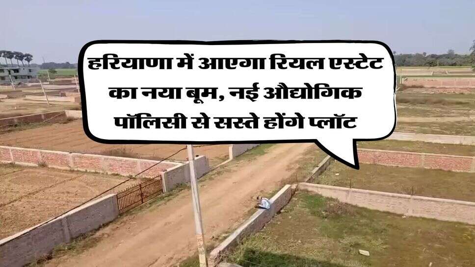 Haryana News : हरियाणा में आएगा रियल एस्टेट का नया बूम, नई औद्योगिक पॉलिसी से सस्ते होंगे प्लॉट