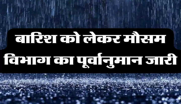Weather Update: बारिश को लेकर मौसम विभाग का पूर्वानुमान जारी, इन जिलों में बारिश की संभावना