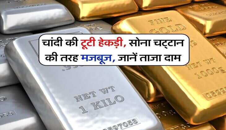Gold Silver Price : चांदी की टूटी हेकड़ी, सोना चट्&zwnj;टान की तरह मजबूज, जानें ताजा दाम