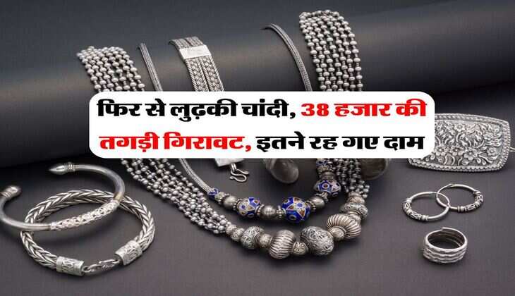 Silver Price : फिर से लुढ़की चांदी, 38 हजार की तगड़ी गिरावट, इतने रह गए दाम