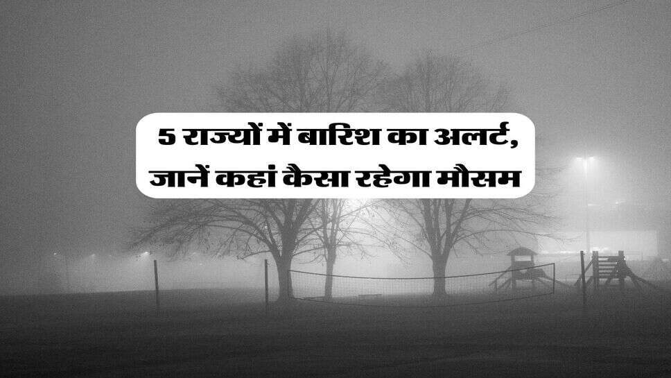 Weather Alert : 5 राज्यों में बारिश का अलर्ट, जानें कहां कैसा रहेगा मौसम