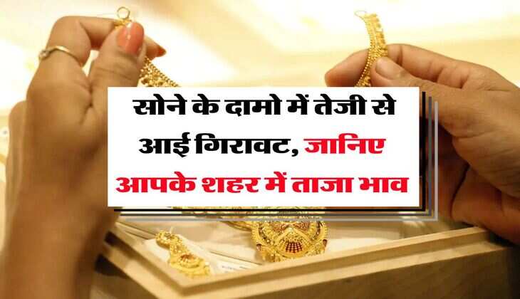 Gold Rate : सोने के दामो में तेजी से आई गिरावट,  जानिए आपके शहर में ताजा भाव