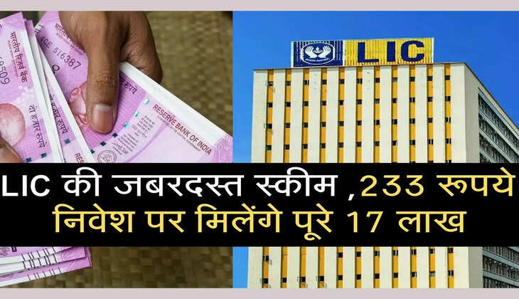 LIC की जबरदस्त स्कीम ,233 रूपये  निवेश पर मिलेंगे पूरे 17 लाख