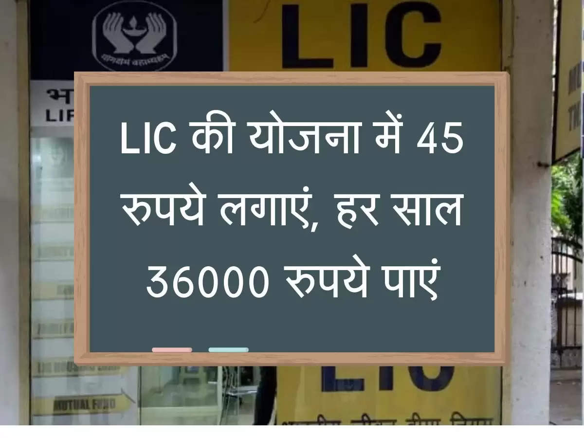 LIC की योजना में 45 रुपये लगाएं, हर साल 36000 रुपये पाएं