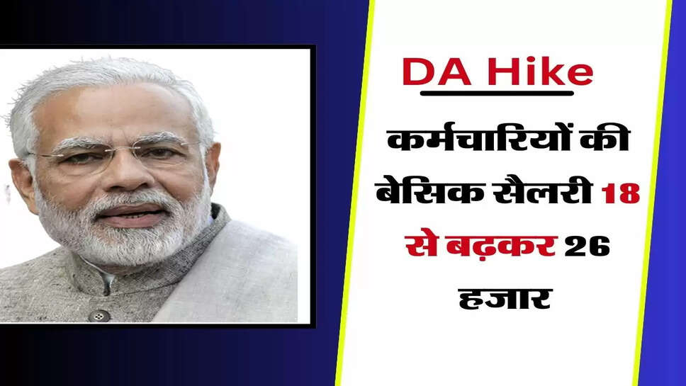 DA Hike latest Update - खुशखबरी, कर्मचारियों की बेसिक सैलरी 18 से बढ़कर 26 हजार&nbsp;