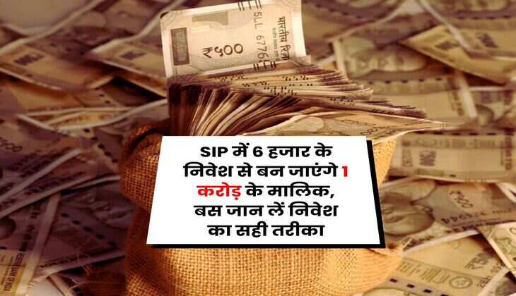 SIP में 6 हजार के निवेश से बन जाएंगे 1 करोड़ के मालिक, बस जान लें निवेश का सही तरीका