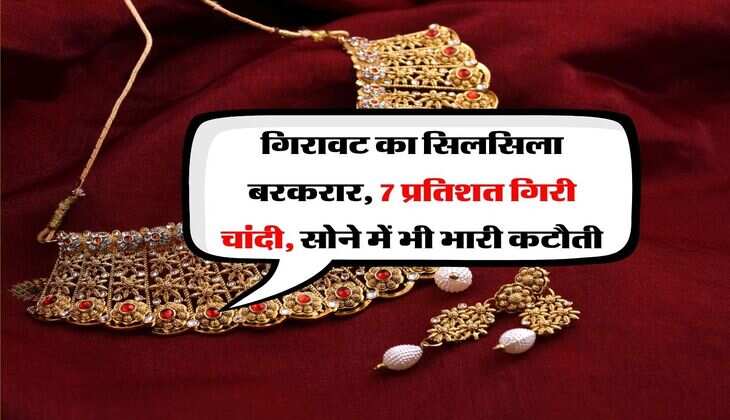 Gold Silver : गिरावट का सिलसिला बरकरार, 7 प्रतिशत गिरी चांदी, सोने में भी भारी कटौती