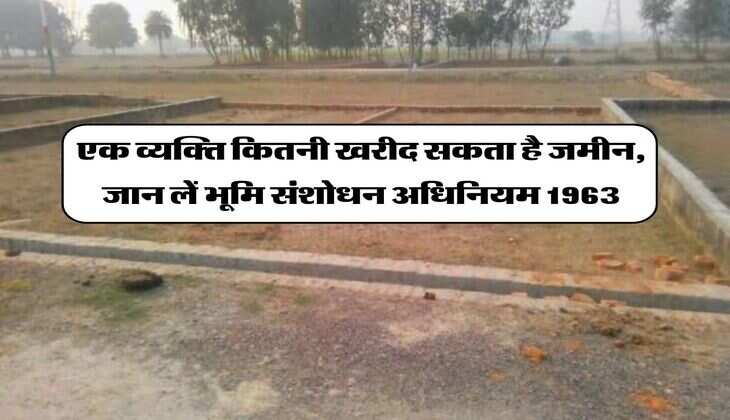 Land Law in India : एक व्यक्ति कितनी खरीद सकता है जमीन, जान लें भूमि संशोधन अधिनियम 1963&nbsp;