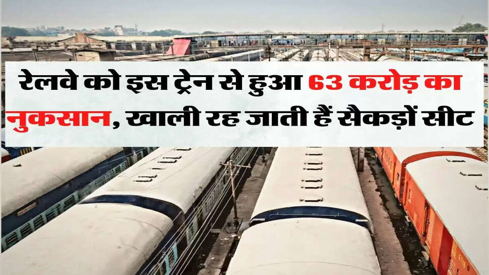 &nbsp;Indian Railways: रेलवे को इस ट्रेन से हुआ 63 करोड़ का नुकसान, खाली रह जाती हैं सैकड़ों सीट