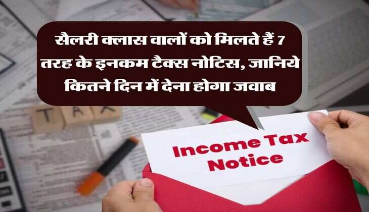Income Tax : सैलरी क्लास वालों को मिलते हैं 7 तरह के इनकम टैक्स नोटिस, जानिये कितने दिन में देना होगा जवाब