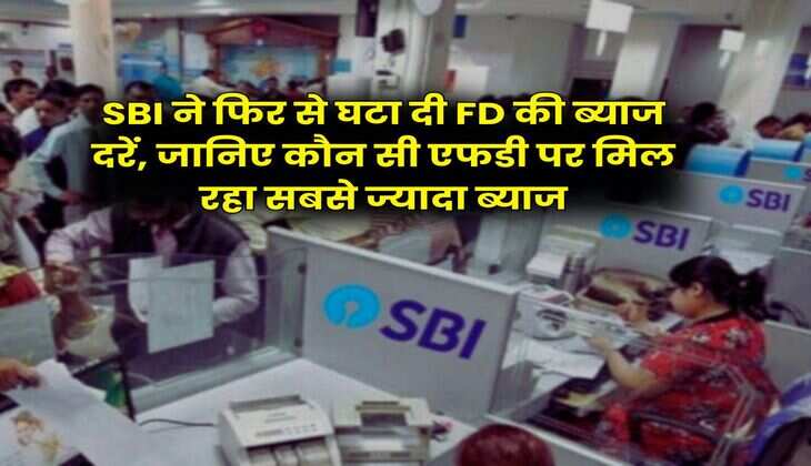 SBI ने फिर से घटा दी FD की ब्याज दरें, जानिए कौन सी एफडी पर मिल रहा सबसे ज्यादा ब्याज