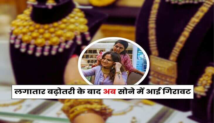 Gold Rate : लगातार बढ़ोतरी के बाद अब सोने में आई गिरावट, जानिए 22 और 24 कैरेट गोल्ड के रेट