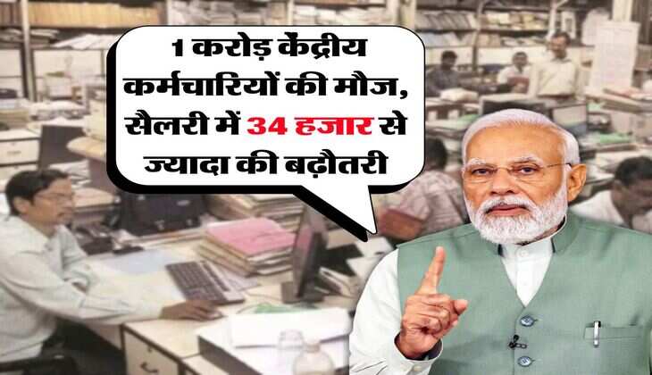 8th pay commission : 1 करोड़ केंद्रीय कर्मचारियों की मौज, सैलरी में 34 हजार से ज्यादा की बढ़ौतरी