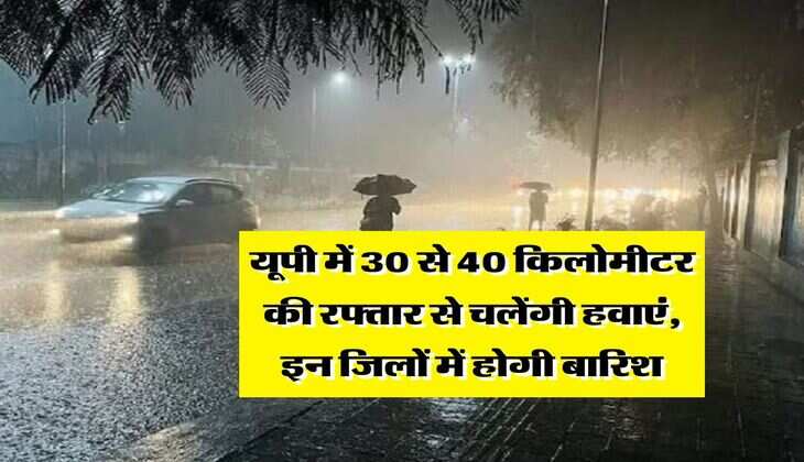 up ka mausam : यूपी में 30 से 40 किलोमीटर की रफ्तार से चलेंगी हवाएं, इन जिलों में होगी बारिश