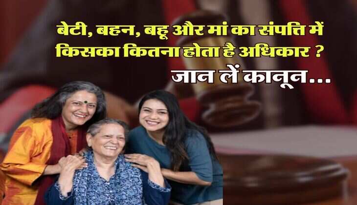 Property Rights : बेटी, बहन, बहू और मां का संपत्ति में किसका कितना होता है अधिकार, जान लें कानून
