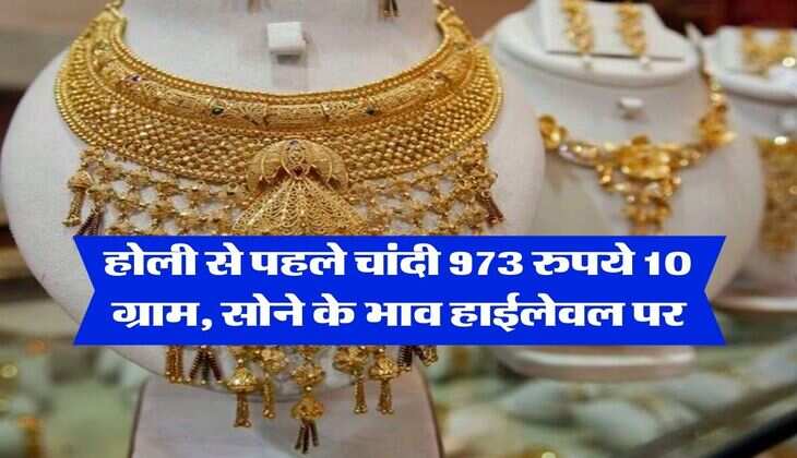 Gold Silver Price : होली से पहले चांदी 973 रुपये 10 ग्राम, सोने के भाव हाईलेवल पर, जानिये सोना चांदी के लेटेस्ट रेट