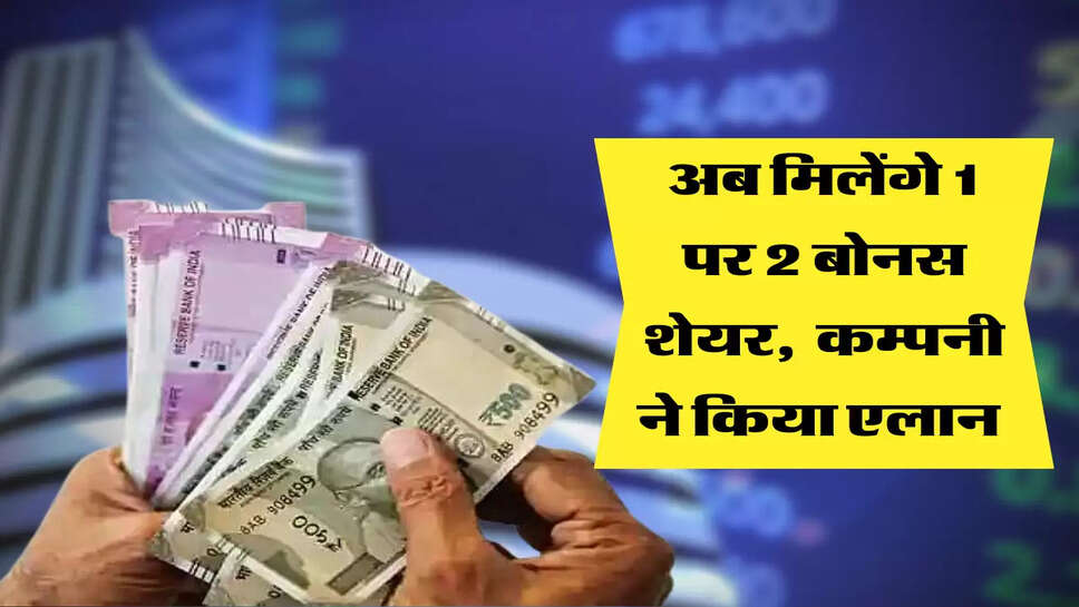 अब मिलेंगे 1 पर 2 बोनस शेयर,  कम्पनी ने किया एलान 