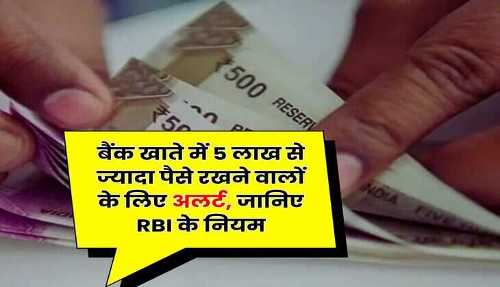 Savings Account : बैंक खाते में 5 लाख से ज्यादा पैसे रखने वालों के लिए अलर्ट, जानिए RBI के नियम