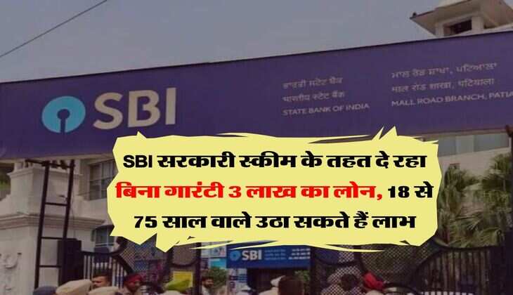SBI सरकारी स्कीम के तहत दे रहा बिना गारंटी 3 लाख का लोन, 18 से 75 साल वाले उठा सकते हैं लाभ