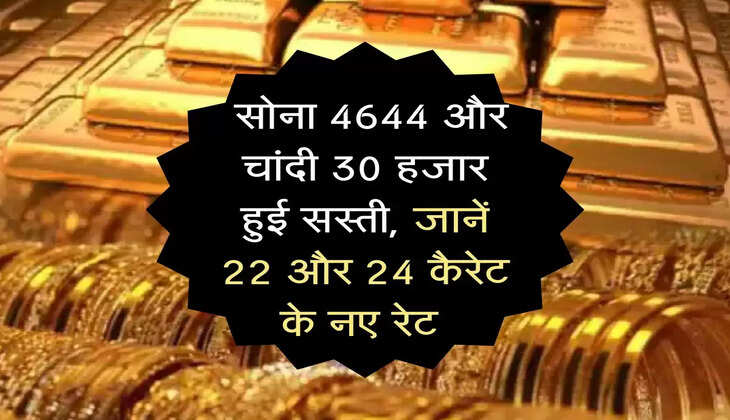 Gold Price : सोना 4644 और चांदी 30 हजार हुई सस्ती, जानें 22 और 24 कैरेट के नए रेट 